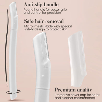 Eyebrow Razor, Dermaplane Face Razors for Women Facial Hair, Eyebrow Shaver(8 Count), Peach Fuzz Removal, Dermaplaner to Exfoliate and Refresh the Skin (White, Black)